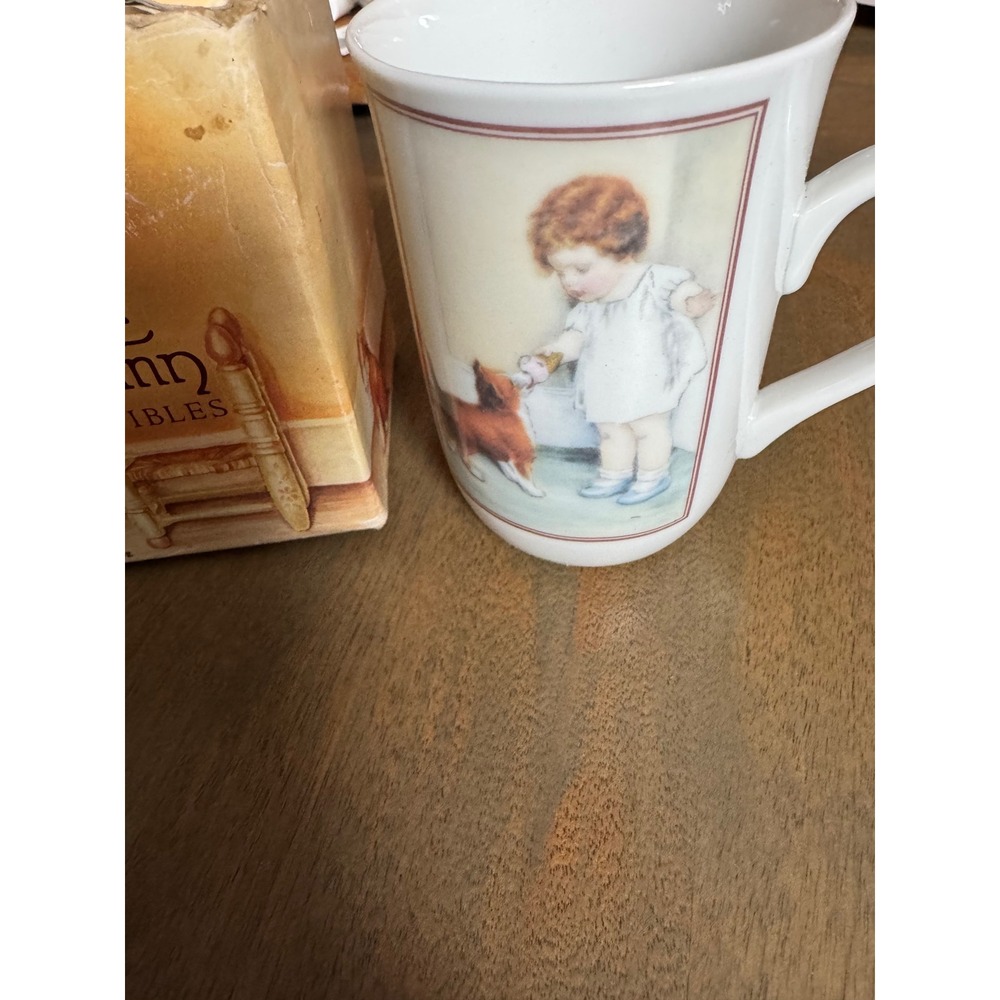 Bessie Pease Gutmann The Reward Child‎ and Dog Ceramic Mug Collectible 1985